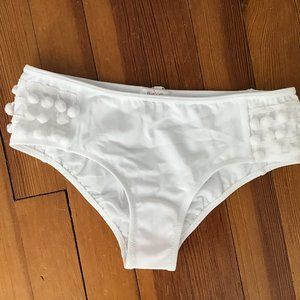 NWT STELLA COVE WHITE POM POM BIKINI BOTTOMS. 12 Y